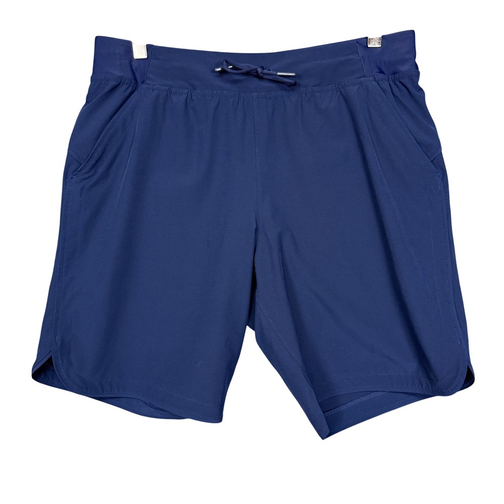 Lands End Board Shorts Womens 8 Navy‎ Blue Swim Bottoms Pockets Built-in Liner